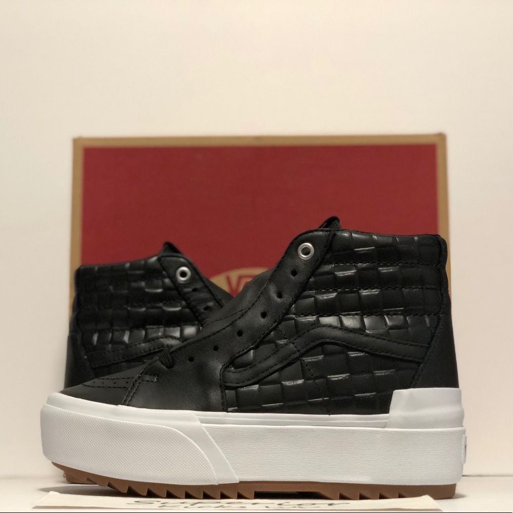 Vans Sk8-Hi Stacked (Emboss Check) “Black/True White”